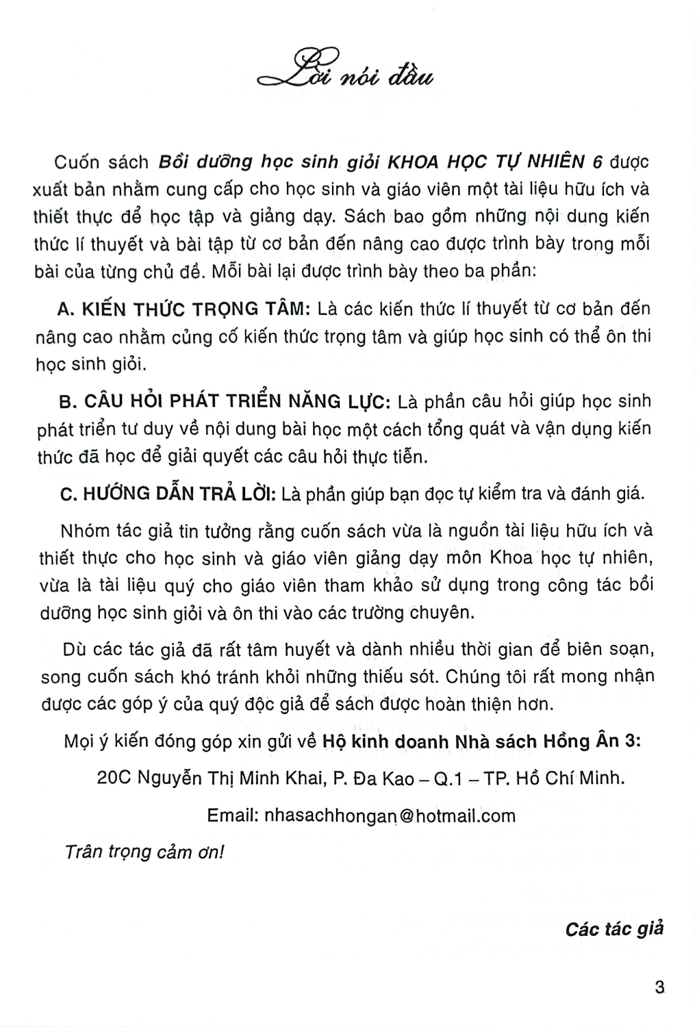 BỒI DƯỠNG HỌC SINH GIỎI KHOA HỌC TỰ NHIÊN LỚP 6 (Dùng chung cho các bộ SGK hiện hành)